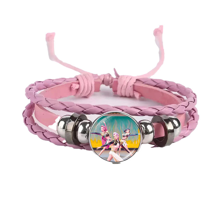 Wholesale KPOP Couple leather braided black bracelet