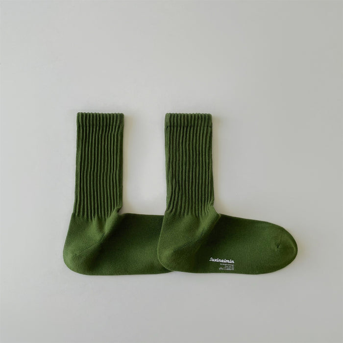 Wholesale Socks Solid color Vertical stripe Middle tube Socks Sports Socks Anti odor and Sweating Cotton Socks Right angle Socks