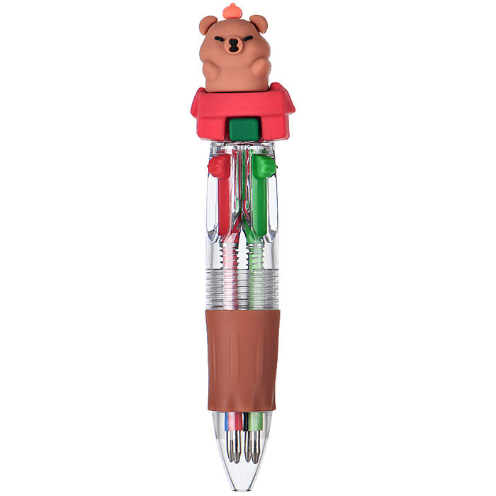 Wholesale Four-color ballpoint pen cute cartoon multi-color pen