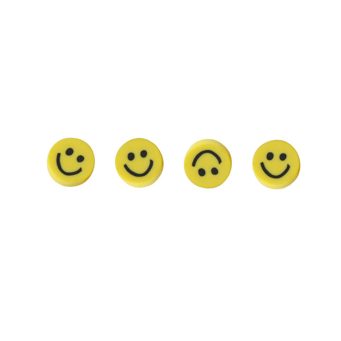 Wholesale 100PCS Polymer Clay Yellow Smiley Face Loose Beads JDC-BDS-LiuXia012