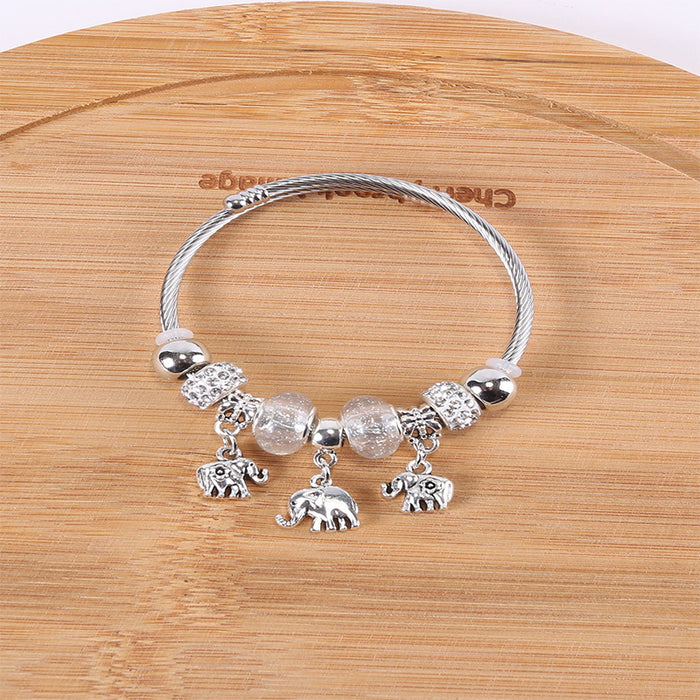 Wholesale Stainless Steel Copper Alloy Rhinestone Beaded Bracelet JDC-BT-ShenYuan001