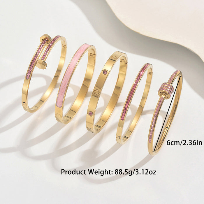 Wholesale Stainless Steel Diamond-Set Bracelet