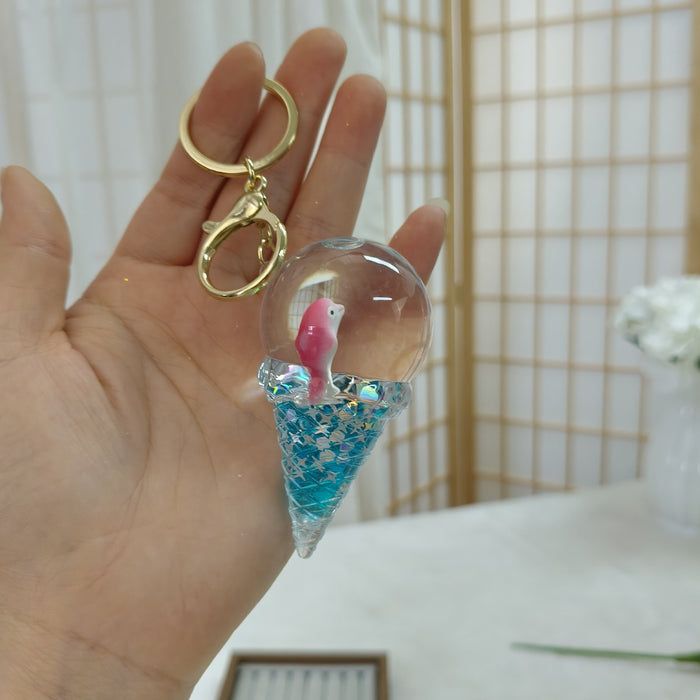 Wholesale Oil-Filled Bottle Aquarium Marine Animal Keychain