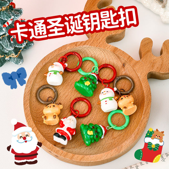 Wholesale Christmas Resin Keychain Christmas Desktop Decorative Ornaments Hanging Bag Keychain