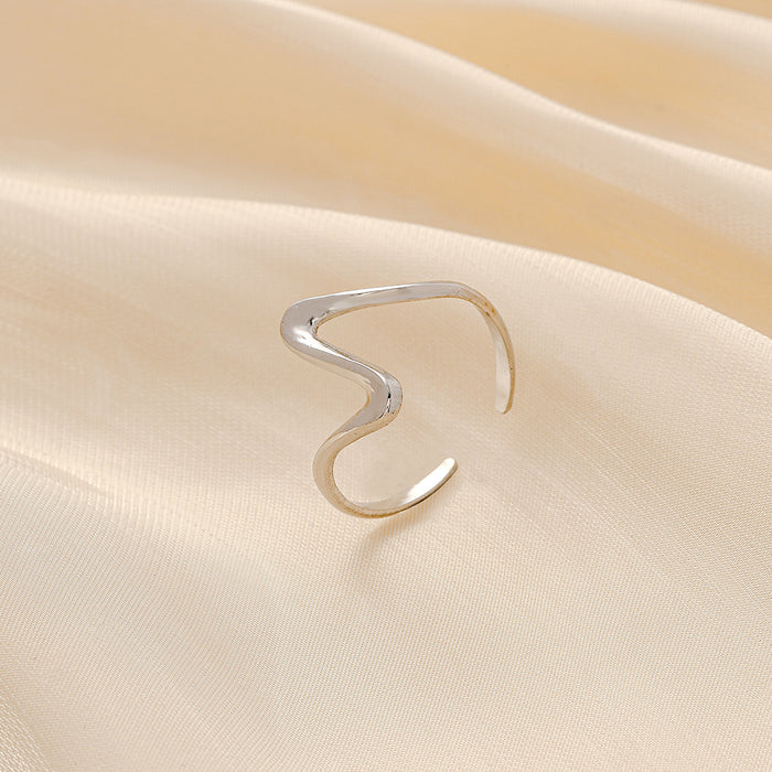 Wholesale Stainless steel adjustable ring with opening, simple and stylish irregular ring