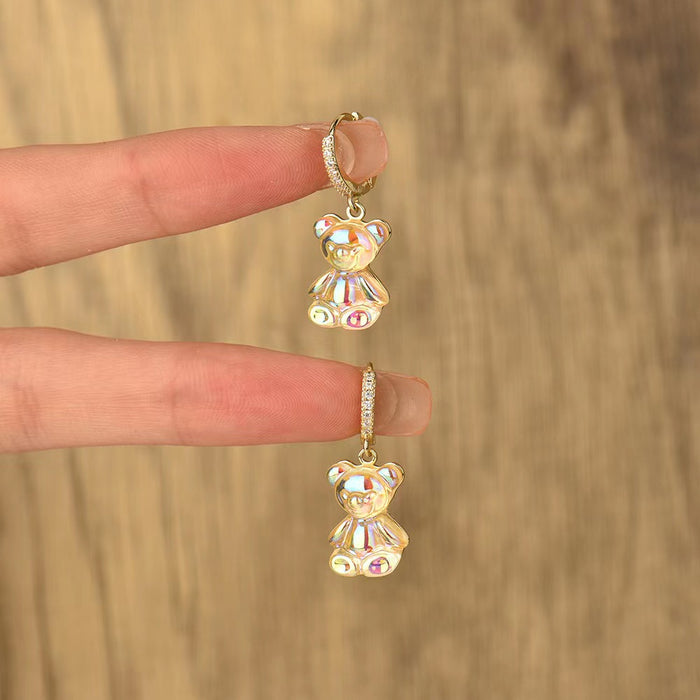 Wholesale Pendant zircon earrings, niche design, versatile earrings, fashionable earrings, temperament