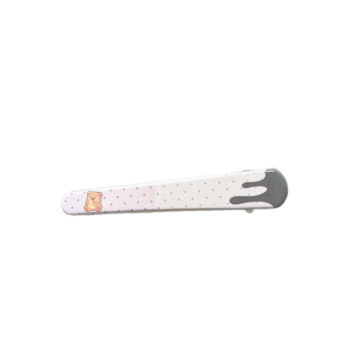 Wholesale Cute Cartoon Bear Duckbill Hair Clip Cream Striped Long Barrette Everyday Styling Hair Accessory