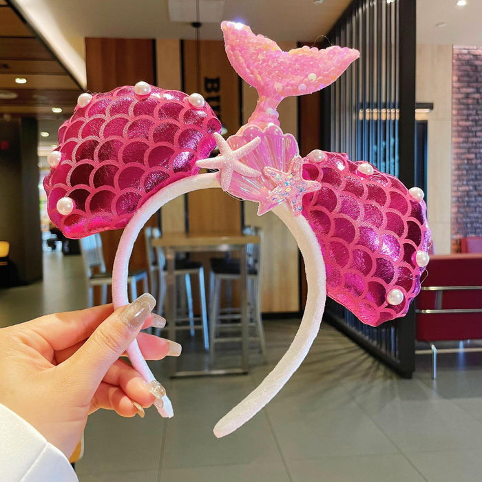 Wholesale hair accessories face wash cute funny mermaid cartoon headband headdress