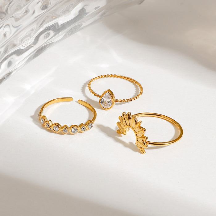 Wholesale Stainless steel diamond ring stacking ring titanium steel jewelry