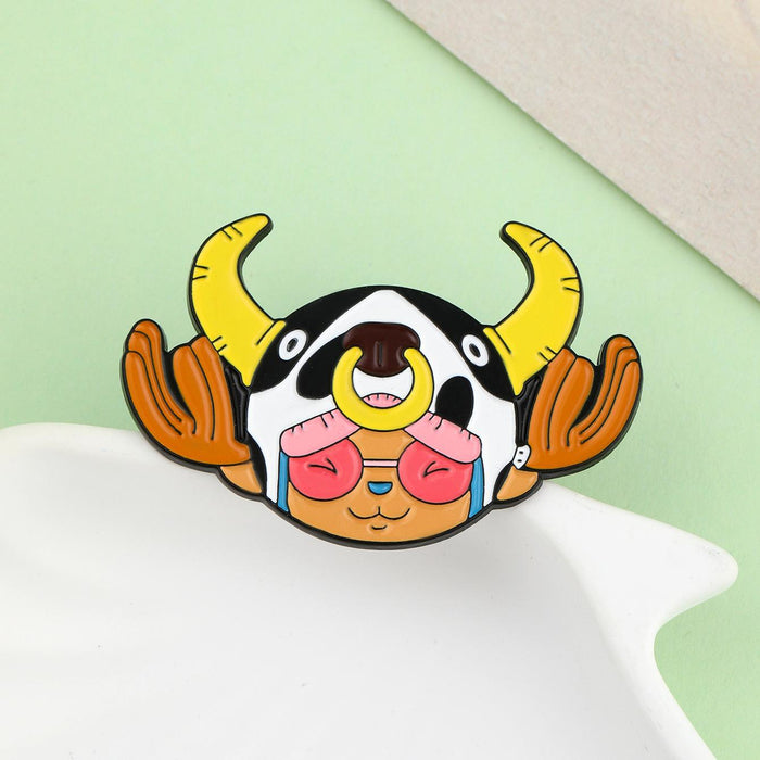 Wholesale Peripheral metal brooch reindeer cute pin enamel alloy badge jewelry decoration