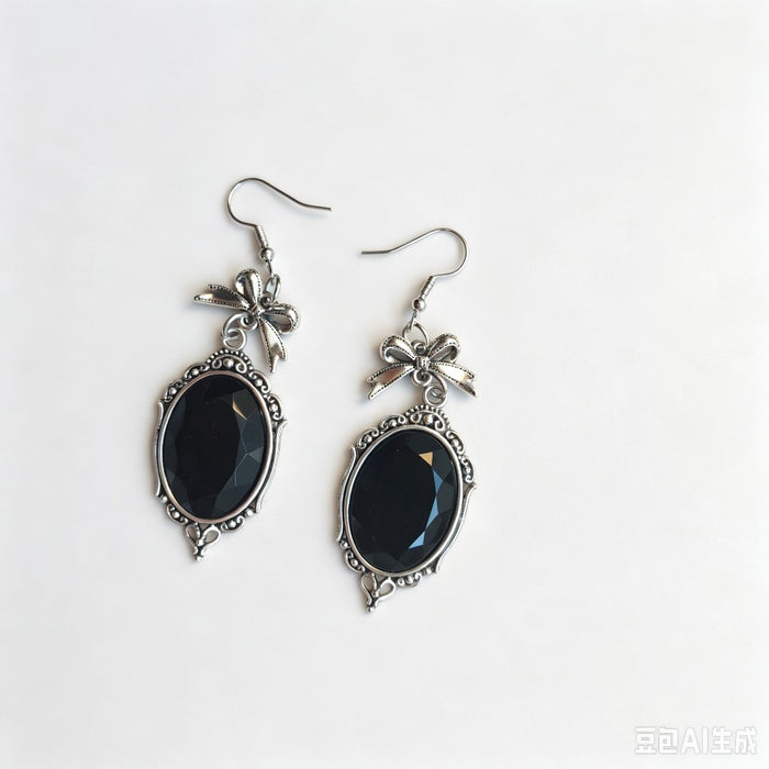 Wholesale Gothic Cross Earrings Black Red Crystal  Party Jewelry Accessory Electroplated Alloy For Women