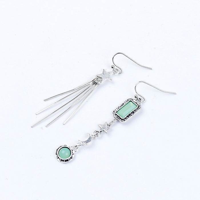 Wholesale 2pcs Retro Star and Moon Irregular Earrings