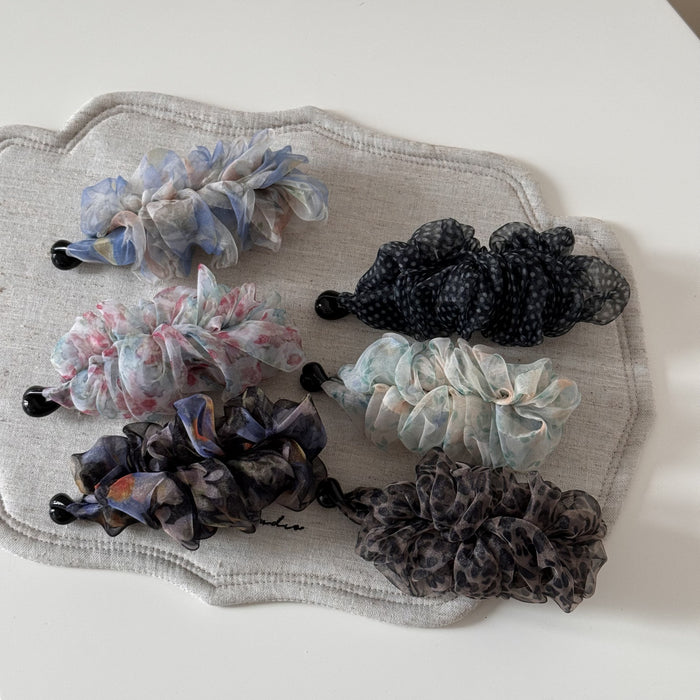 Wholesale Gentle Floral Pleated High-End Fashionable High Ponytail Banana Clip