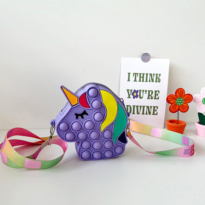 Wholesale New product: Cartoon silicone coin purse, mini crossbody bag, storage bag