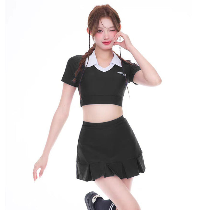 Wholesale Swimsuit Women's Split Two-piece Suit  Fresh Girl's Conservative Student Hot Spring Fashion Foreign Trade Swimsuit