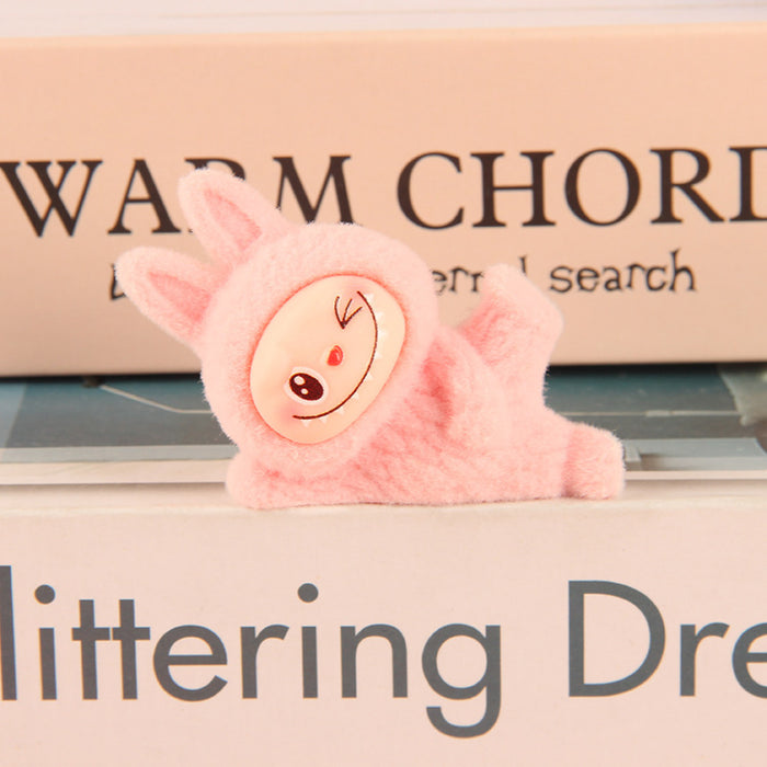 Wholesale flocked cute cartoon 3D doll keychain