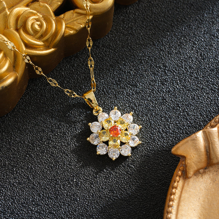 Wholesale Rotating Bauhinia Flower Necklace