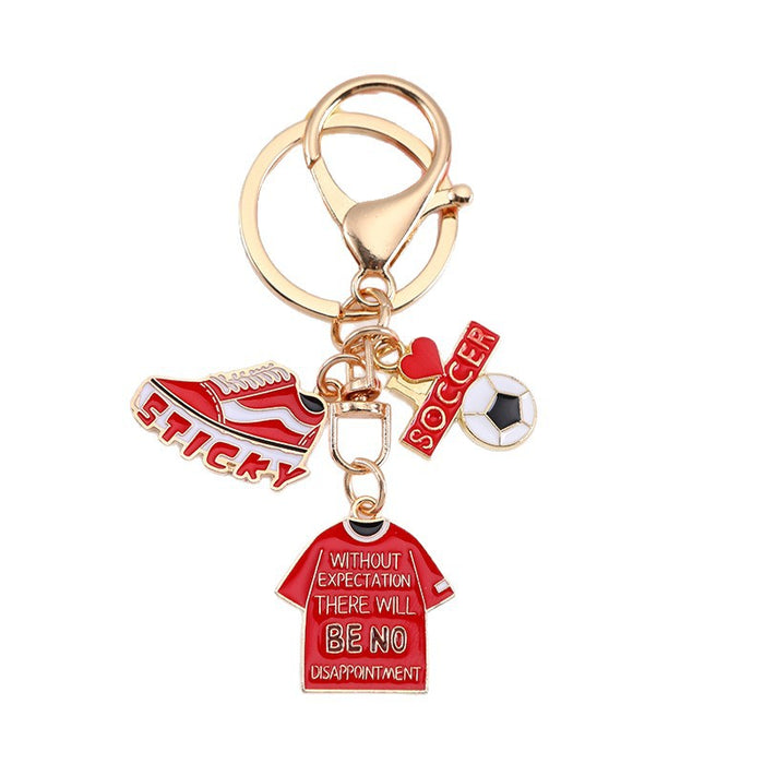 Wholesale Football Jersey Keychain Pendant Hip-Hop Alloy Accessories