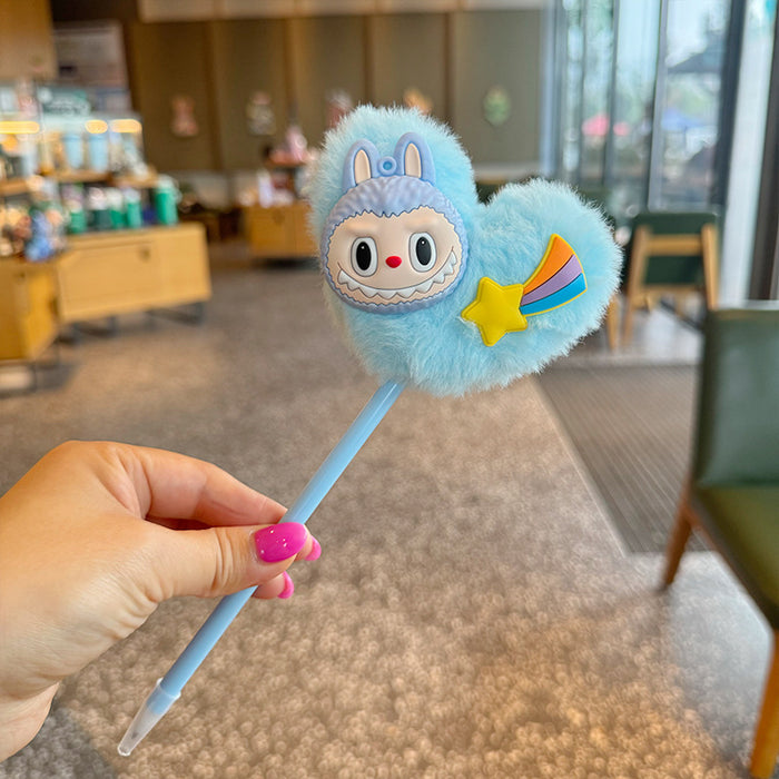 Wholesale cute little rabbit fur ball ball pen