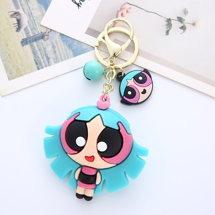 Wholesale A  PVC cartoon keychain couple student bag key chain pendant