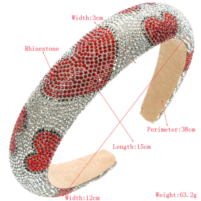 Wholesale Diamond Heart Shaped Sponge Head Hoop JDC-HD-HM004