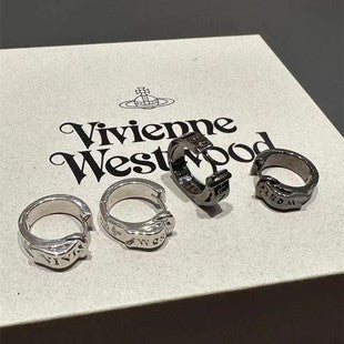 Wholesale  Earrings   Men's Ring Silver Color Ring All-match Earrings