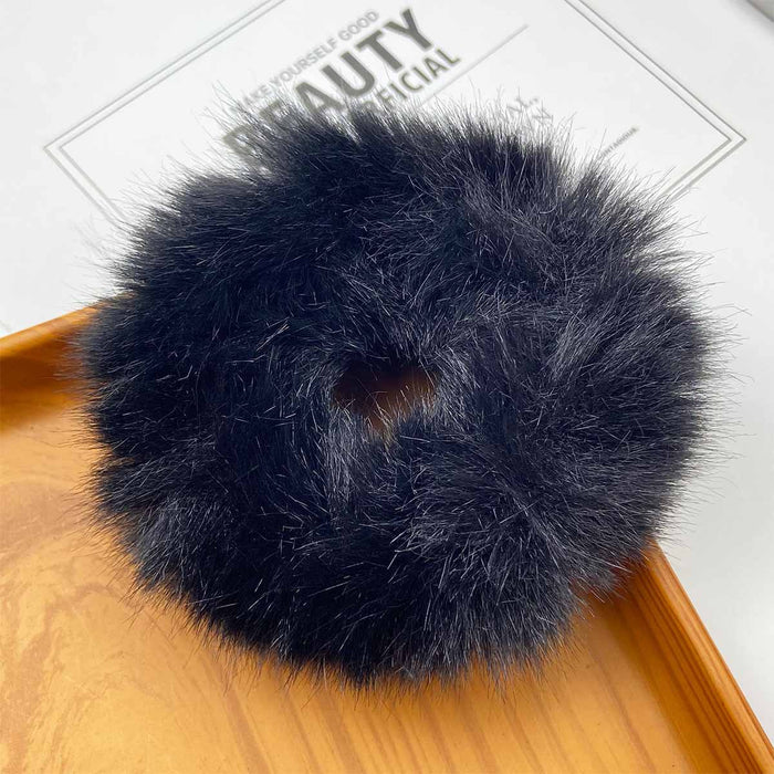 Wholesale 10pcs Simple f hair tie solid color fuzzy Hair Scrunchies