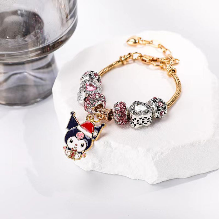 Wholesale Cartoon Large Hole Crystal Beaded Alloy Bracelet JDC-BT-JiYan001