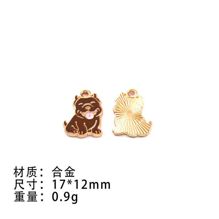 Wholesale 10pcs Small Animal Cow Pony Negative Alloy Oil Drop DIY Jewelry Accessories Cute Bracelet Pendant Pendant