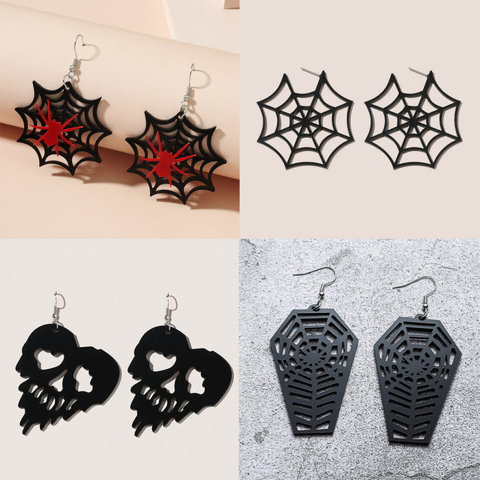 Wholesale Halloween Series Spider Web Acrylic Earrings JDC-ES-JunJie007