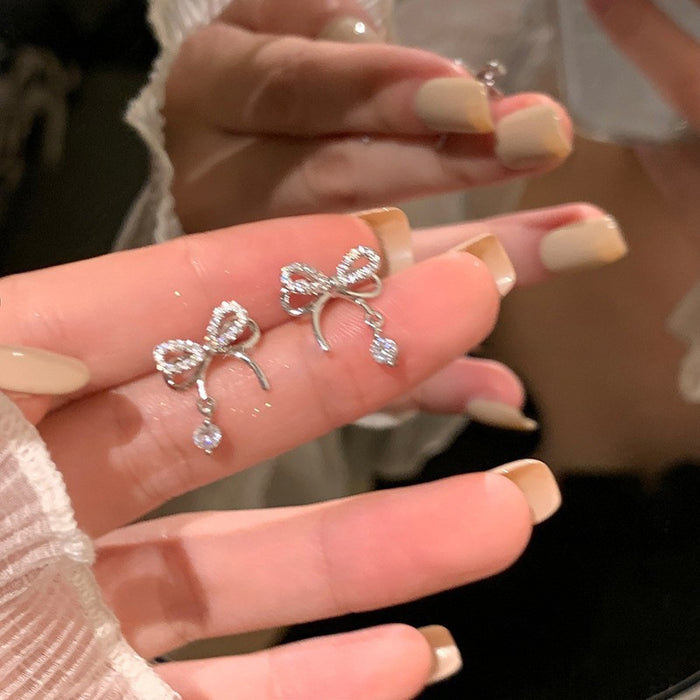 Wholesale Zircon Bow Knot Stud Earrings