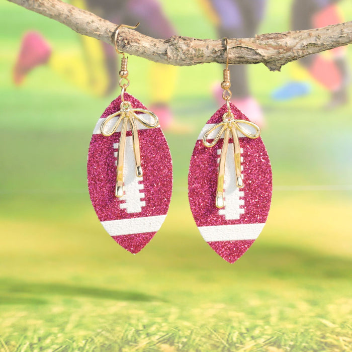 Wholesale Grete sy sequin bow earrings women' s sports style rugby earrings niche design earrings trend