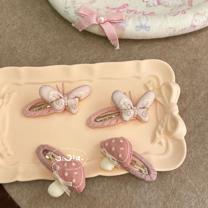 Wholesale Pink Love Butterfly Bunny Clip All-match Children's Hair Accessories