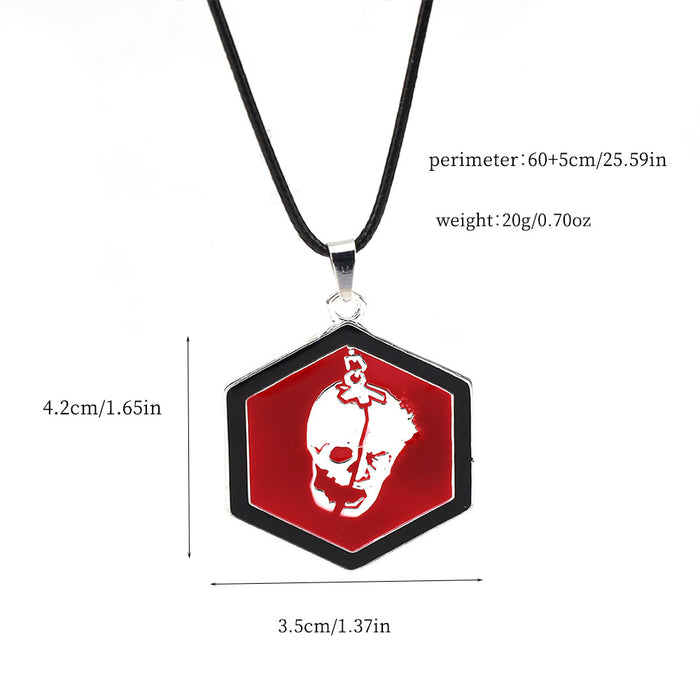 Wholesale Zinc alloy double sided skull keychain necklace