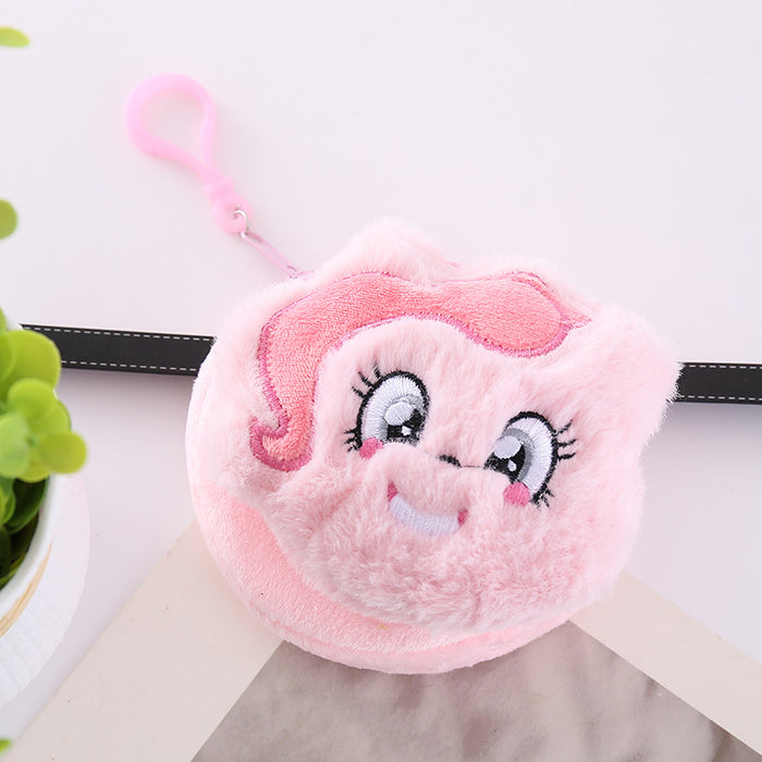 Wholesale Cute Plush Coin Purse Cartoon Keychain Pendant Zipper Storage Bag Grab Doll Small Gift