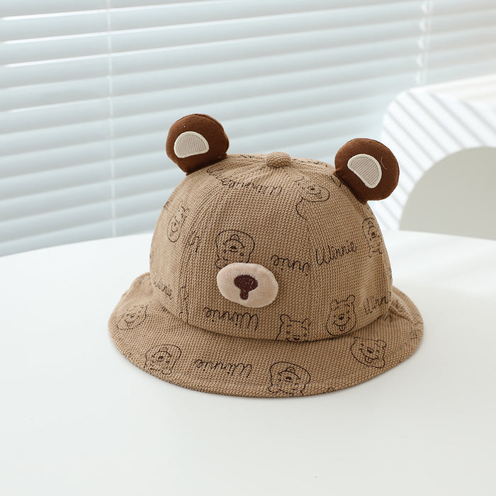 Wholesale Fleece Lined Kids Bucket Hat With Bee Pattern Autumn Casual Chic
