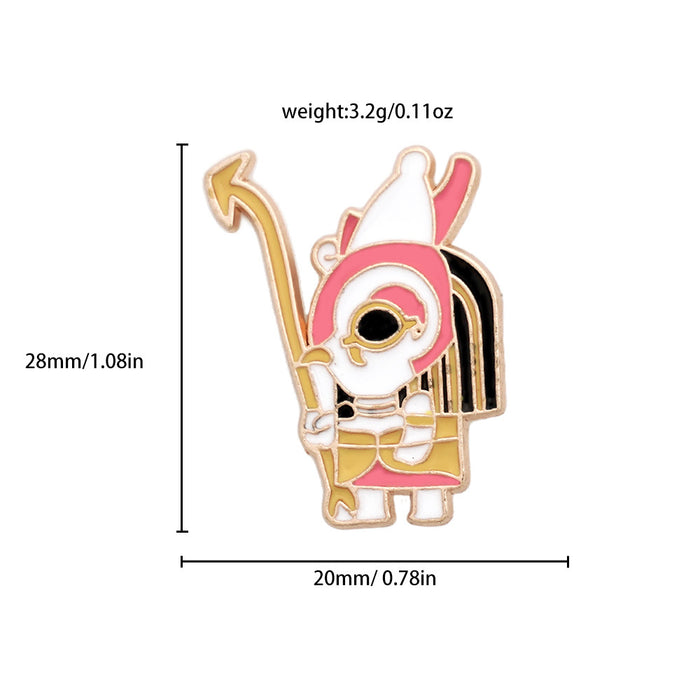 Wholesale Metal Electroplated Cartoon Egyptian Pharaoh Brooch Unisex Retro Pin Fashion Accessory For Bags Clothing Gifts