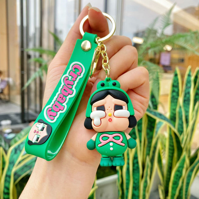 Wholesale Cute teary-eyed doll silicone keychain