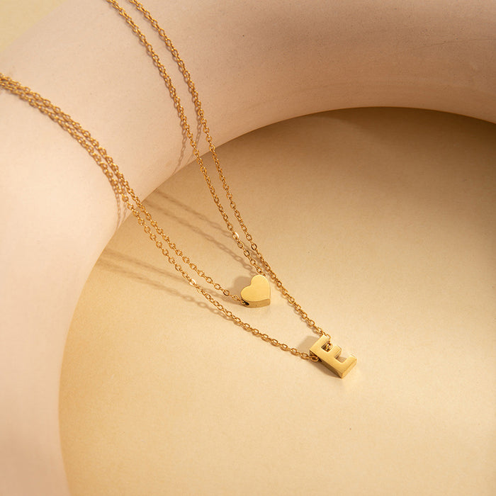 Wholesale 26 English Letters — Fade-Resistant Titanium Steel Clavicle Necklace