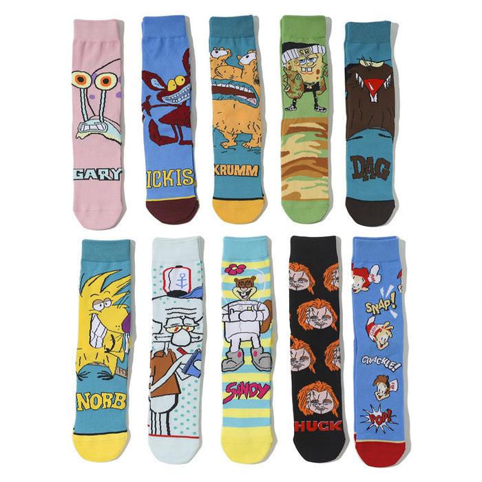 Wholesale cartoon tide socks female male socks sponge socks long cotton socks