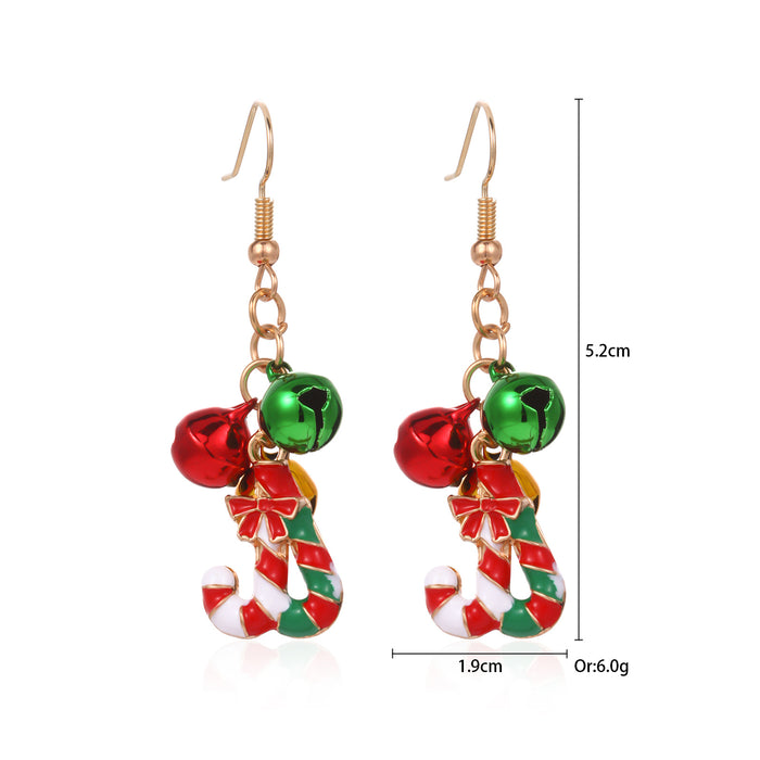 Wholesale Alloy bell snowman elk gingerbread man earrings Christmas earrings