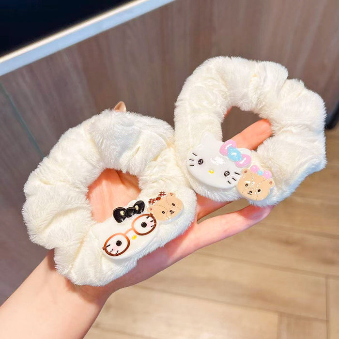 Wholesale Cute cartoon cat plush hair scrunchies