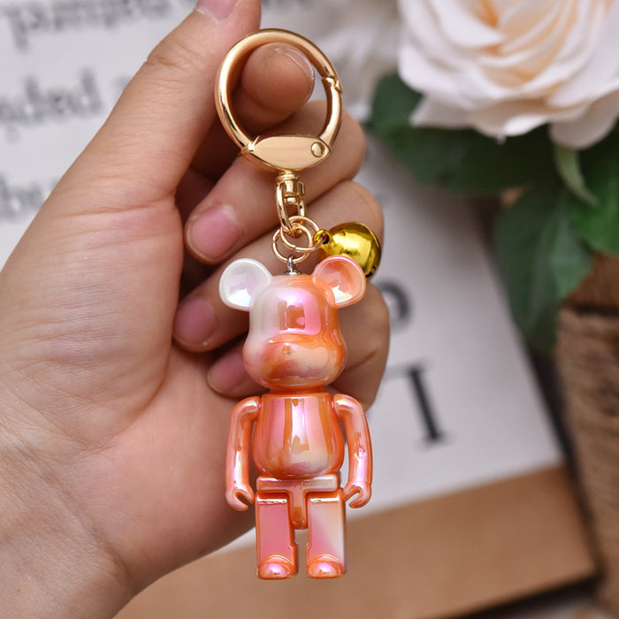 Wholesale Creative cartoon acrylic colorful bear key chain fashion car bag key chain pendant gift