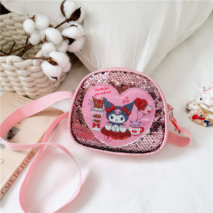 Wholesale Children's small shoulder bag cartoon sequin single shoulder crossbody bag
