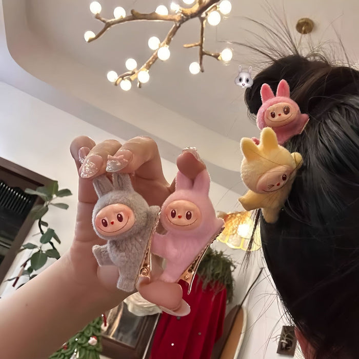 Wholesale Plush side lying fabric accessories, hair clips, cute hair clips, plush toys