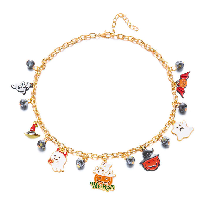 Wholesale Alloy Electroplated  Cat Pumpkin Pendant Necklace Jewelry Accessory MOQ≥2