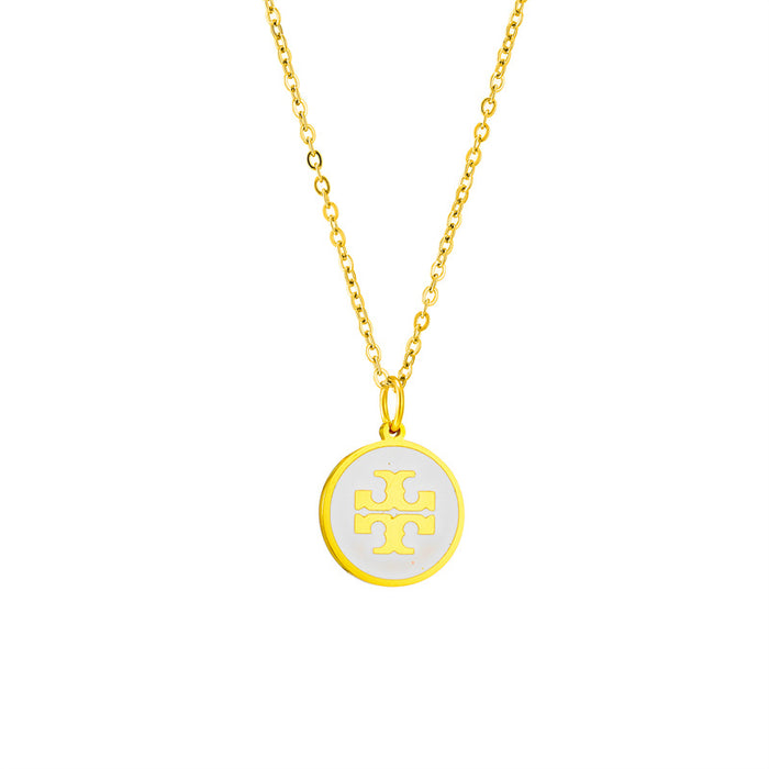 Wholesale Stainless steel earrings necklace with simple engraved letters jewelry