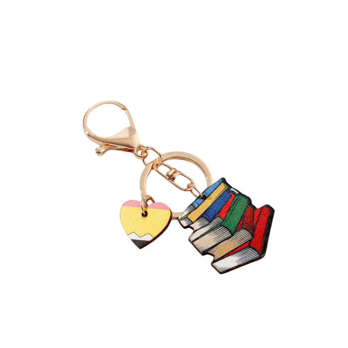 Wholesale Teacher's Day TEACHER Wooden Keychain JDC-KC-RongR023