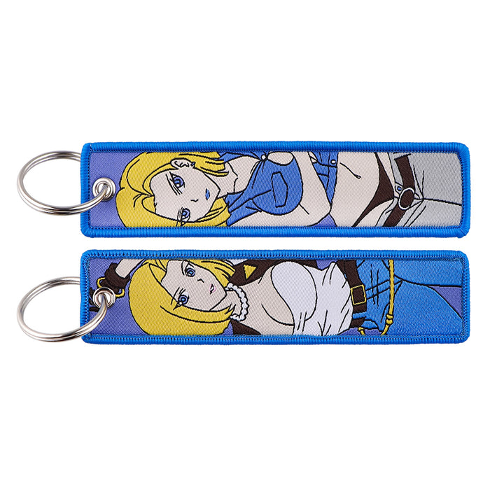 Wholesale  Woven Label Keychain Cartoon Pendant Woven Fabric Cartoon Accessory