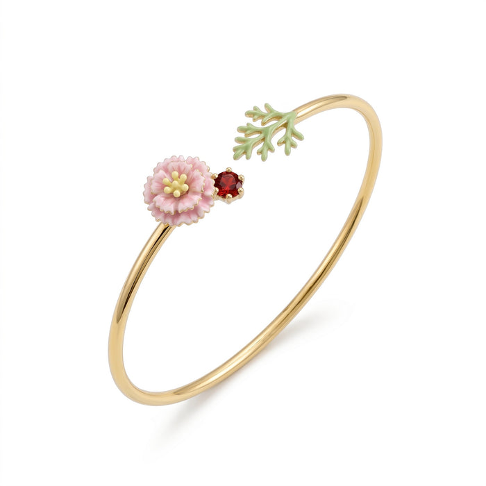 Wholesale Copper Electroplated Open Flower Cuff Bracelet Women S Stylish Botanical Jewelry Accessory For Resale